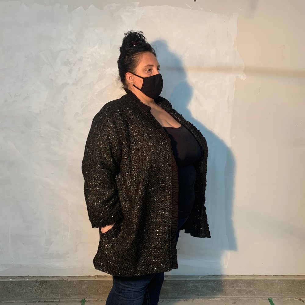 3X Caroline Rose silver and black jacket